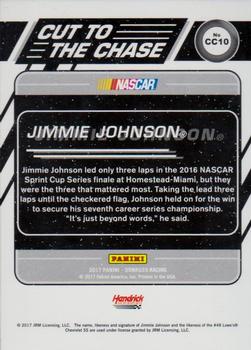 2017 Donruss - Cut to the Chase Cracked Ice #CC10 Jimmie Johnson Back