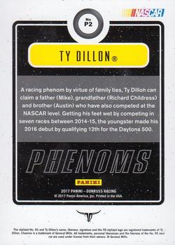 2017 Donruss - Phenoms #P2 Ty Dillon Back