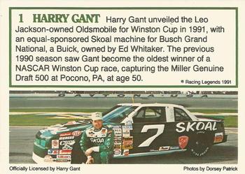1991 Racing Legends Harry Gant #1 Harry Gant Back