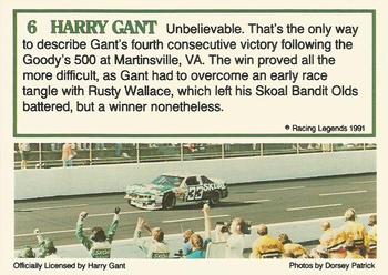 1991 Racing Legends Harry Gant #6 Harry Gant Back
