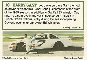 1991 Racing Legends Harry Gant #10 Harry Gant Back