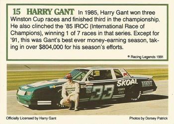 1991 Racing Legends Harry Gant #15 Harry Gant Back