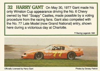 1991 Racing Legends Harry Gant #32 Harry Gant Back