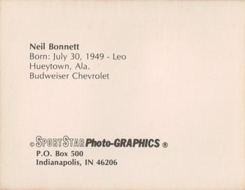 1986 Sportstar Photo-Graphics Racing #NNO Neil Bonnett Back