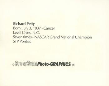 1986 Sportstar Photo-Graphics Racing #NNO Richard Petty Back