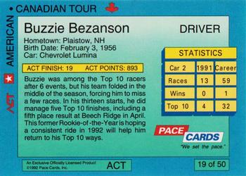 1992 Pace American-Canadian Tour - Sample #19 Buzzie Bezanson Back