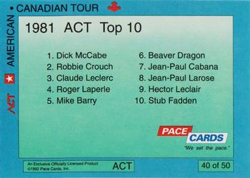 1992 Pace American-Canadian Tour - Sample #40 Randy MacDonald Back