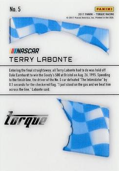 2017 Panini Torque - Clear Vision Blue #5 Terry Labonte Back