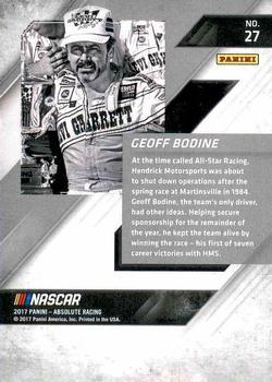 2017 Panini Absolute - Spectrum Red #27 Geoff Bodine Back