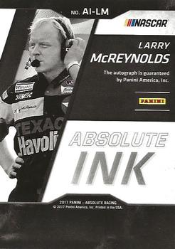 2017 Panini Absolute - Absolute Ink #AI-LM Larry McReynolds Back