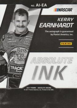 2017 Panini Absolute - Absolute Ink Spectrum Gold #AI-EA Kerry Earnhardt Back