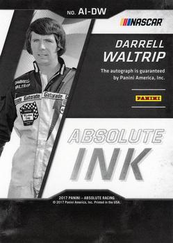 2017 Panini Absolute - Absolute Ink Spectrum Red #AI-DW Darrell Waltrip Back