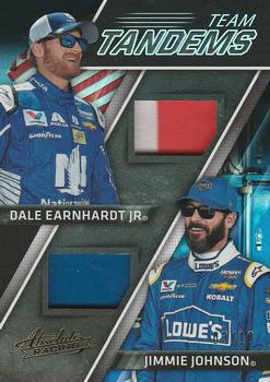 2017 Panini Absolute - Team Tandems Spectrum Gold #TAN-EJ Dale Earnhardt Jr. / Jimmie Johnson Front