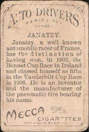1911 American Tobacco Auto Drivers - Mecca Factory 30 #NNO Camille Jenatzy Back