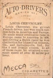 1911 American Tobacco Auto Drivers - Mecca Factory 649 #NNO Louis Chevrolet Back