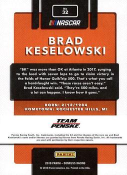 2018 Donruss #32 Brad Keselowski Back