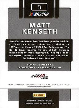 2018 Donruss #43 Matt Kenseth Back