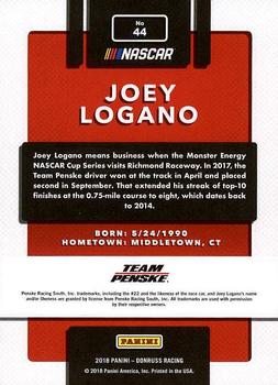 2018 Donruss #44 Joey Logano Back