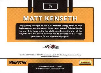 2018 Donruss #97 Matt Kenseth Back