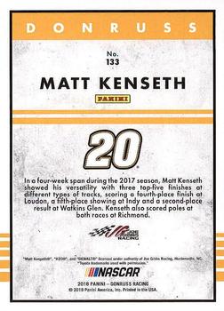 2018 Donruss #133 Matt Kenseth Back