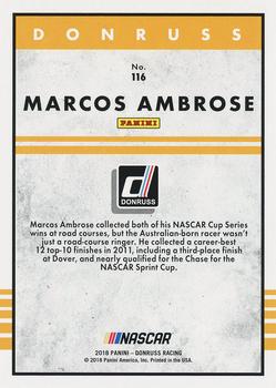 2018 Donruss - Gold Foil #116 Marcos Ambrose Back