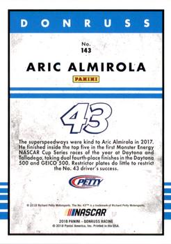 2018 Donruss - Gold Foil #143 Aric Almirola Back