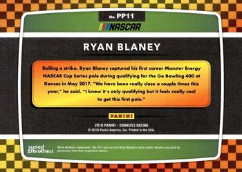 2018 Donruss - Pole Position Cracked Ice #PP11 Ryan Blaney Back