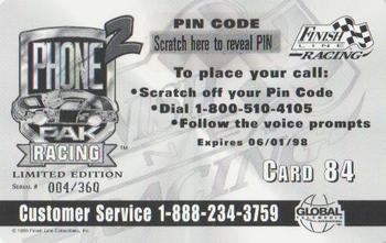 1997 Finish Line Phone Pak II #84 Kyle Petty Back