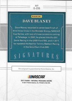 2017 Panini National Treasures - Signatures #S-DB Dave Blaney Back