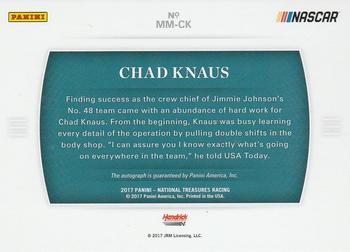 2017 Panini National Treasures - Magnificent Marks #MM-CK Chad Knaus Back