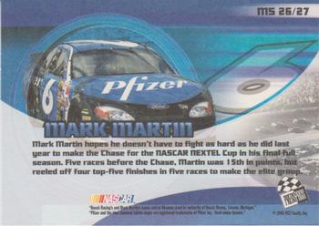 2005 Press Pass Collectors Series Making the Show #MS 26 Mark Martin Back