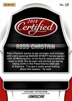 2018 Panini Certified #58 Ross Chastain Back