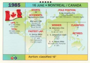 1994 PMC Ayrton Senna #20 Ayrton Senna Back