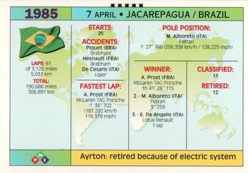 1994 PMC Ayrton Senna #16 Ayrton Senna Back