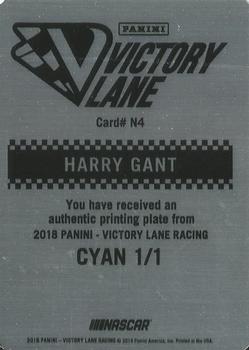 2018 Panini Victory Lane - NASCAR at 70 Printing Plates Cyan #N4 Harry Gant Back