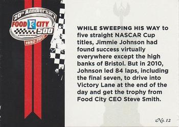 2012 20th Anniversary of Food City 500 at Bristol #12 Jimmie Johnson Back