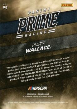 2018 Panini Prime #99 Rusty Wallace Back
