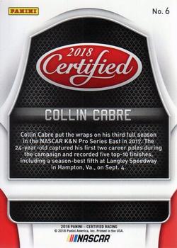 2018 Panini Certified - Red #6 Collin Cabre Back