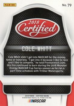 2018 Panini Certified - Red #79 Cole Whitt Back