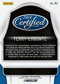 2018 Panini Certified - Blue #82 Terry Labonte Back