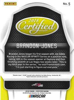 2018 Panini Certified - Purple #5 Brandon Jones Back