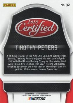 2018 Panini Certified - Mirror Gold #32 Timothy Peters Back