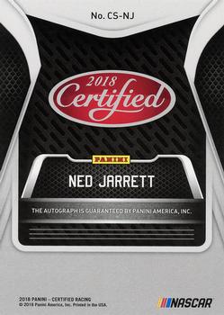 2018 Panini Certified - Certified Signatures Black #CS-NJ Ned Jarrett Back