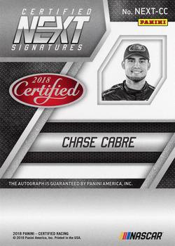 2018 Panini Certified - Certified Next Signatures Green #NEXT-CC Chase Cabre Back