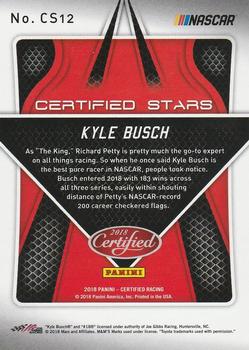 2018 Panini Certified - Certified Stars Gold #CS12 Kyle Busch Back