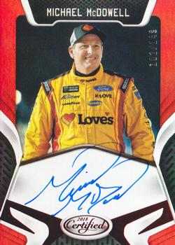 2018 Panini Certified - Certified Signatures Red #CS-MM Michael McDowell Front
