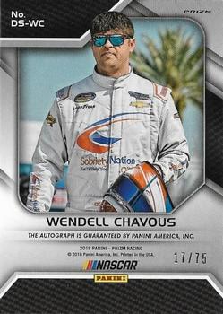 2018 Panini Prizm - Driver Signatures Green Prizm #DS-WC Wendell Chavous Back