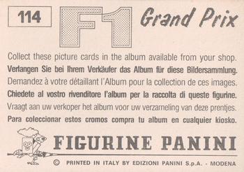 1980 Panini F1 Grand Prix #114 Didier Pironi Back