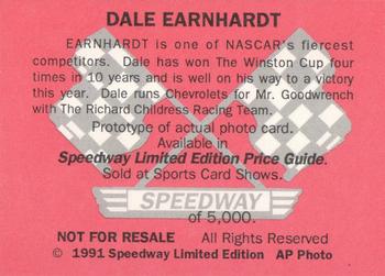 1991 Speedway Price Guide - Prototypes Silver #NNO Dale Earnhardt Back