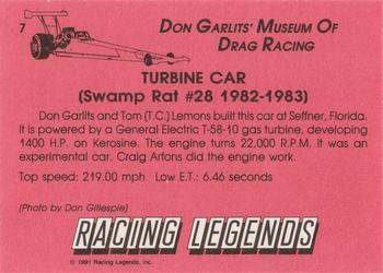 1991 Racing Legends Don Garlits' Museum of Drag Racing #7 Swamp Rat #28 Back